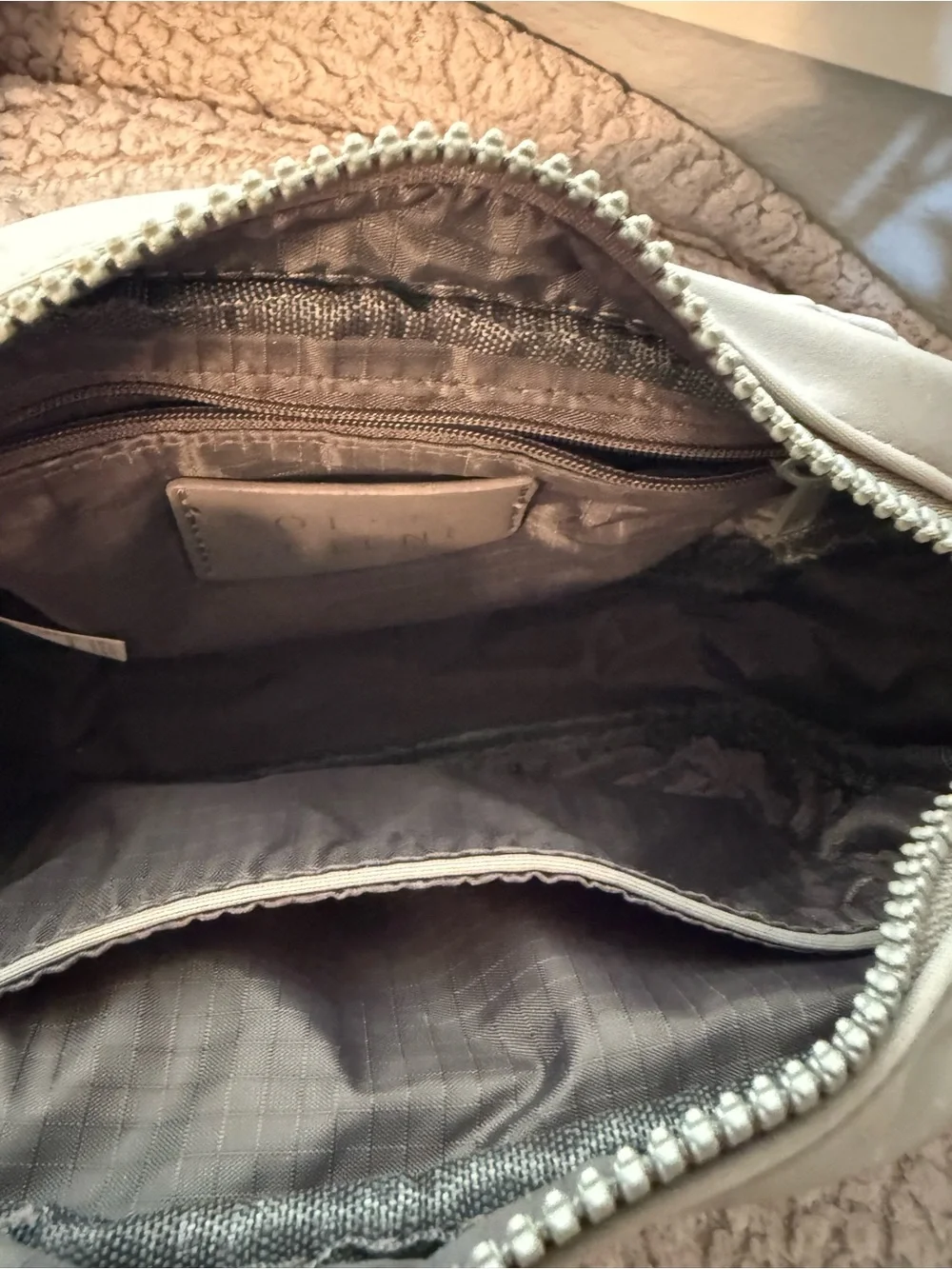 Woven Front Gray Crossbody Bag - Women's Shoulder Bag